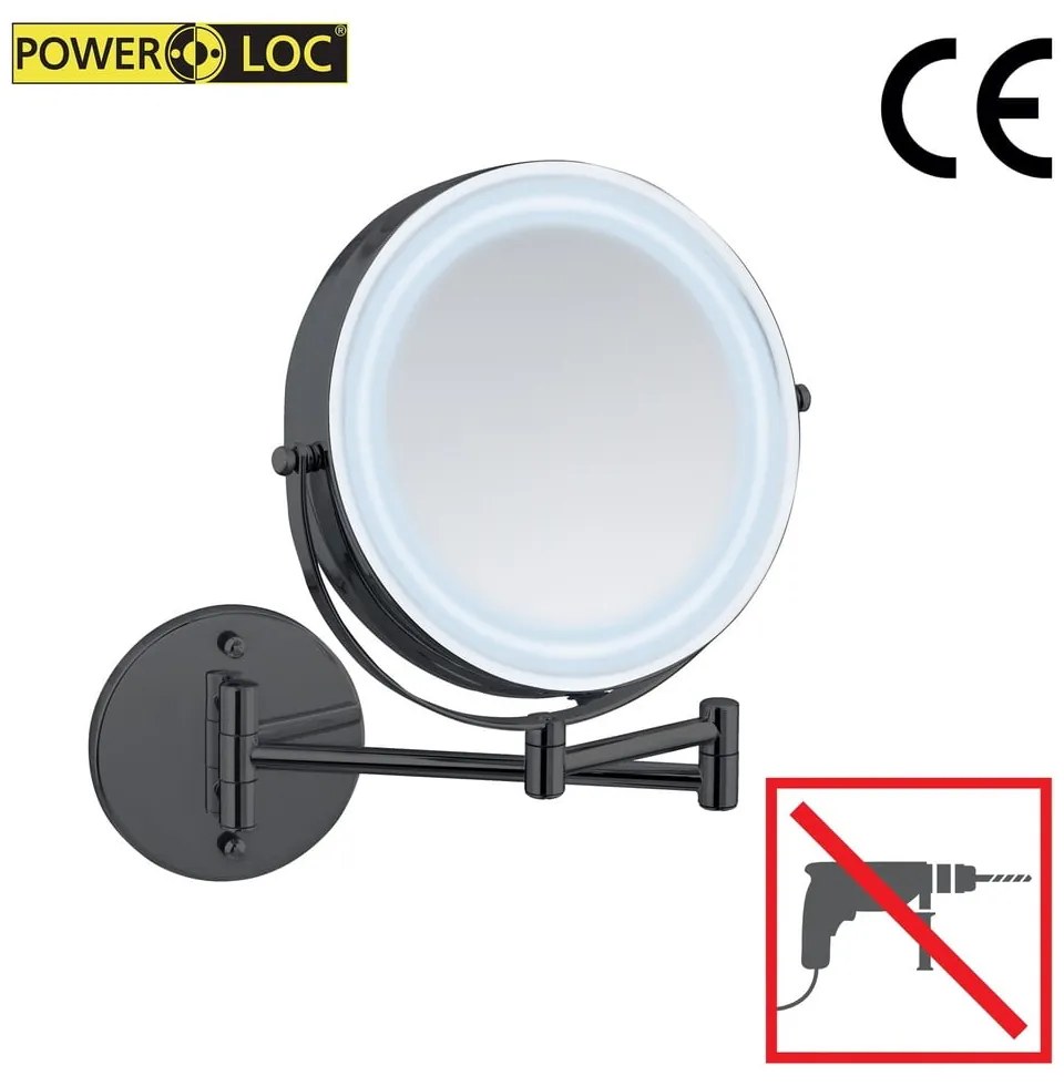 Kozmetické zrkadlo s osvetlením/zväčšovacie (zväčšenie 5x) ø 25,5 cm Lumi – Wenko