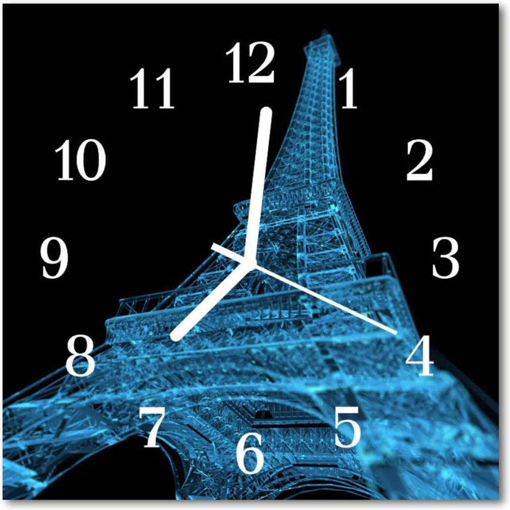 Sklenené hodiny štvorcové  Eiffelova veža v Paríži