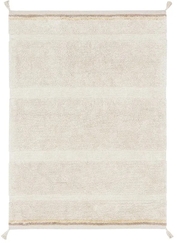 Krémový prateľný ručne tkaný bavlnený koberec 170x240 cm Bloom Natural – Lorena Canals