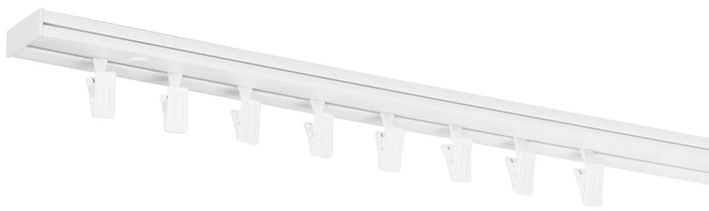 Dekodum PVC stropná lišta jednoduchá biela Dĺžka koľajnice (cm): 210, Typ prichytenia: Háčiky
