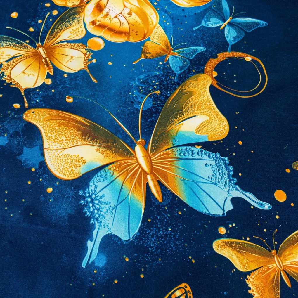 Obliečky z mikrovlákna ROYAL BUTTERFLY modré Rozmer obliečky: 70 x 80 cm | 140 x 200 cm