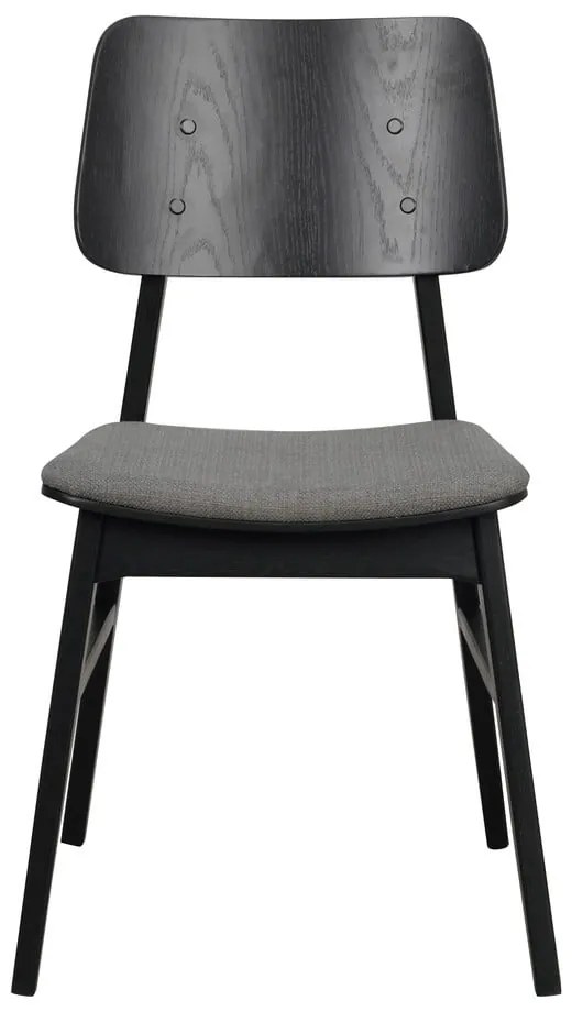 Čierna jedálenská stolička s tmavosivým sedákom Rowico Nagano