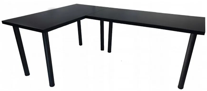 Písací Stôl Roh. Low Čierna 180x120x2,8 Model 0