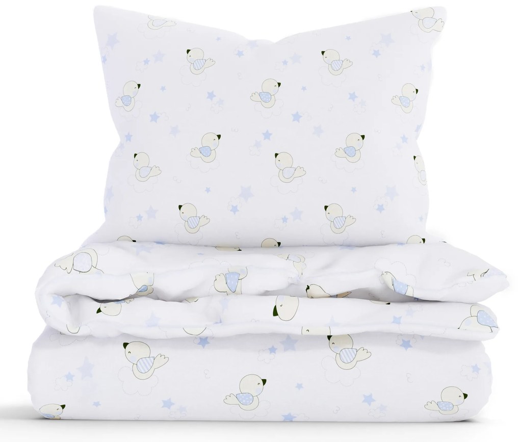 Bavlnené obliečky Renforcé – Vtáčiky modré