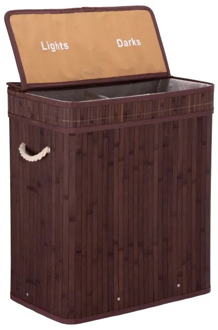 Kôš na bielizeň 100 l bambusový hnedý
