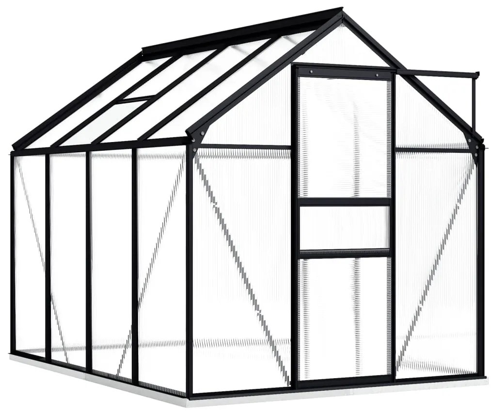 Skleník s podkladovým rámom, antracitový, hliník 4,75 m²