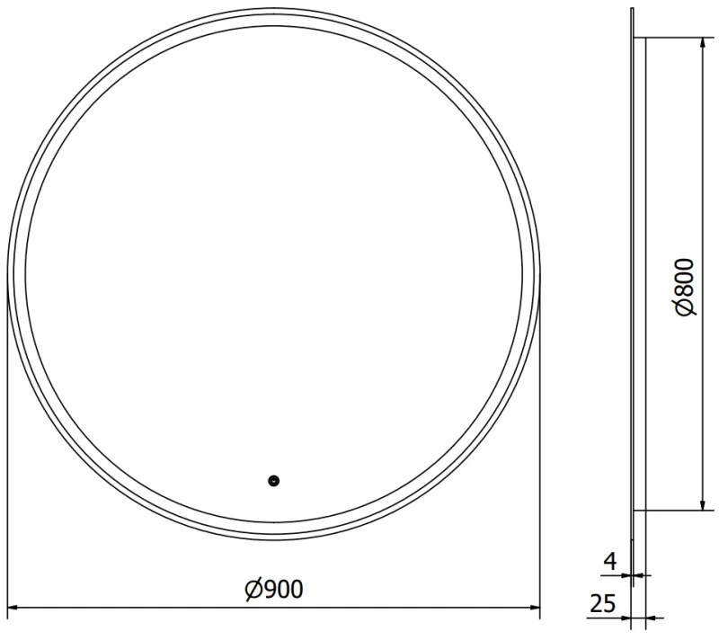 Mexen Gobi, LED okrúhle kúpeľňové zrkadlo s podsvietením 90 cm, 6000K, ochrana proti zahmlievaniu, 9801-090-090-611-00