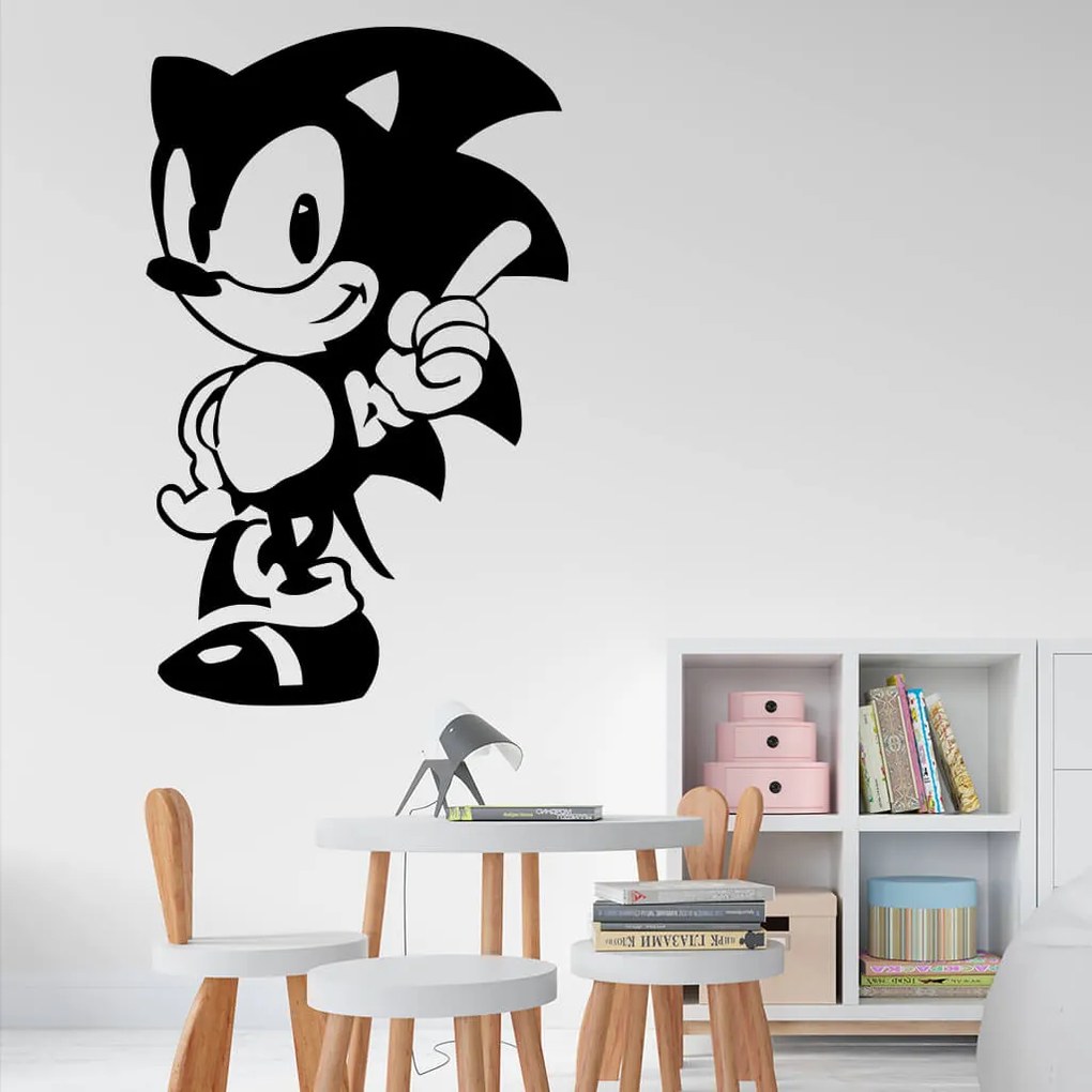 Veselá Stena Samolepka Ježko Sonic Farba: bílá, Veľkosť: 100 x 62 cm