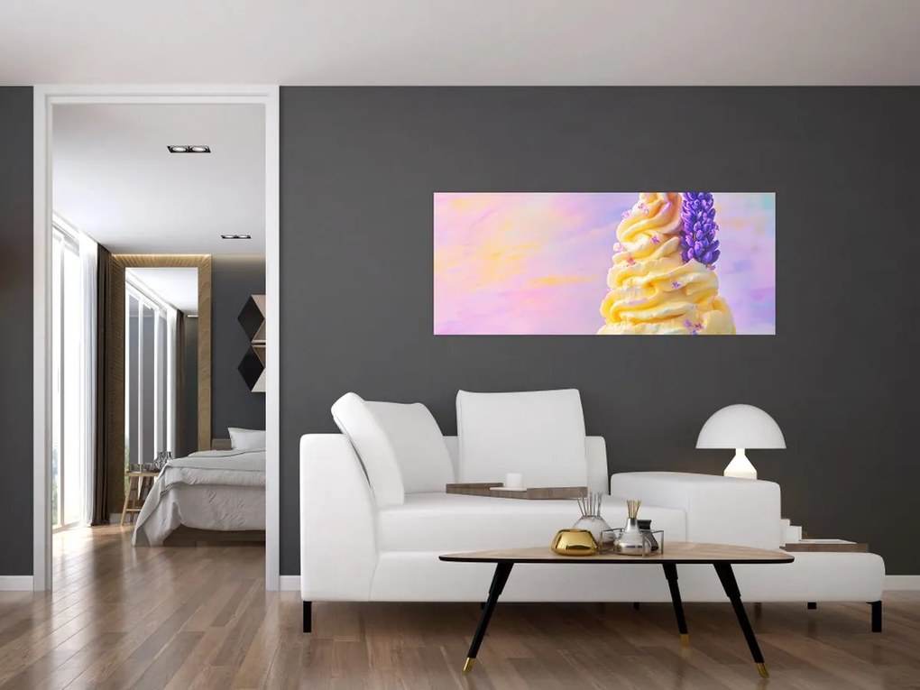 Obraz - Zmrzlina s levanduľou (120x50 cm)