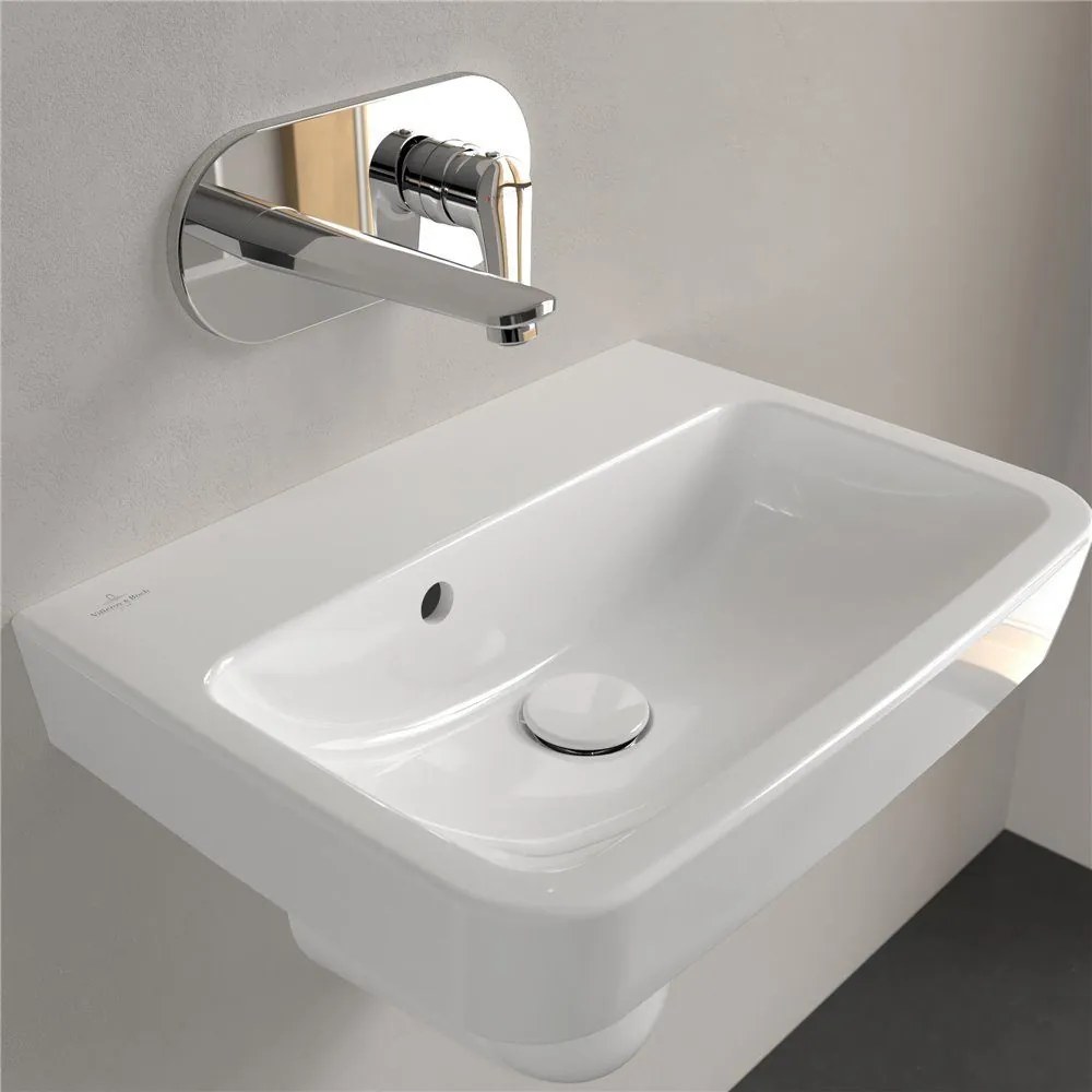 VILLEROY & BOCH O.novo závesné umývadielko bez otvoru, s prepadom, 500 x 370 mm, biela alpská, s povrchom AntiBac a CeramicPlus, 434452T2