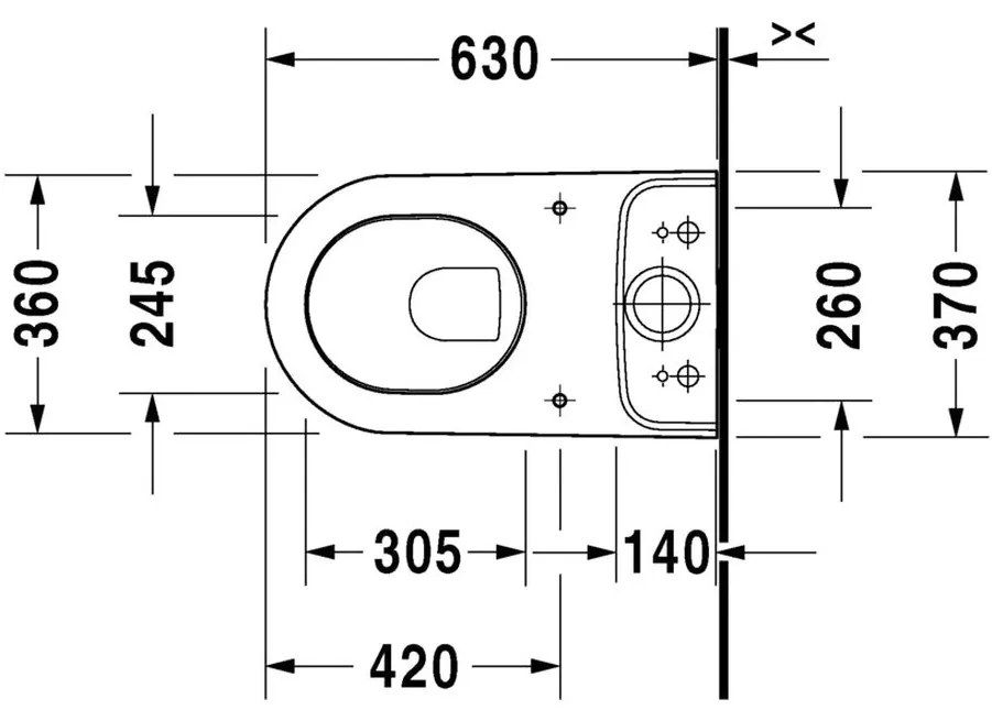 Duravit Darling New - Stojace kombi WC, 630x370 mm, biela 2138090000