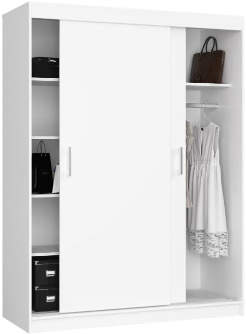 Šatníková skriňa s posuvnými dverami 150 cm CLP mono biela