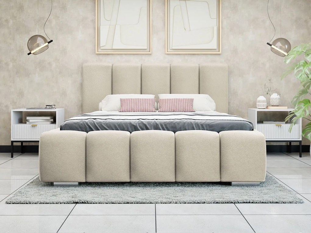 Čalúnená manželská posteľ Lisko, Rozmer postele: 140x200, Farba poťahu: Kronos 07
