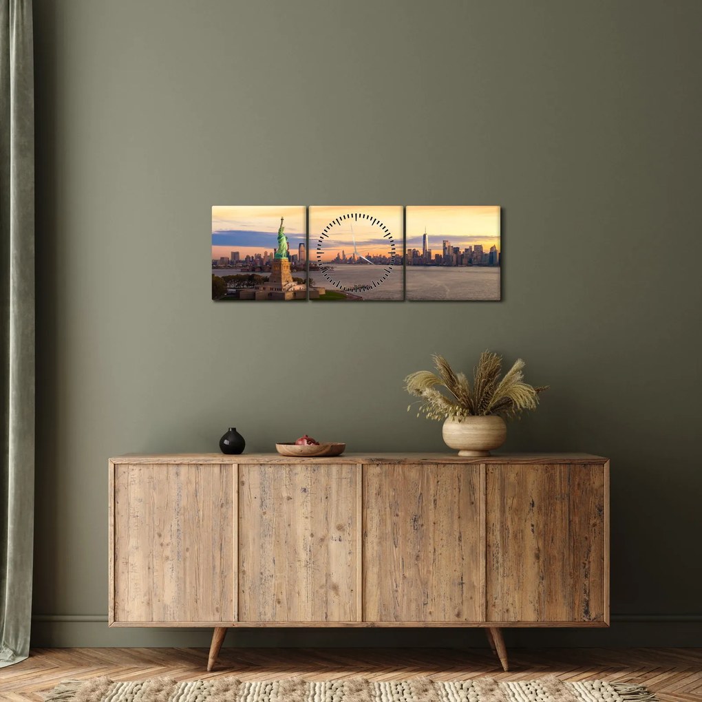 Obraz - New York city (s hodinami) (90x30 cm)