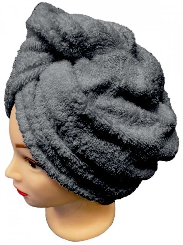 Rýchloschnúci froté Turban na vlasy čierny TiaHome