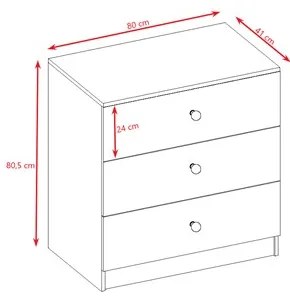 Komoda Babydreams 80 cm nákladné auto ružová