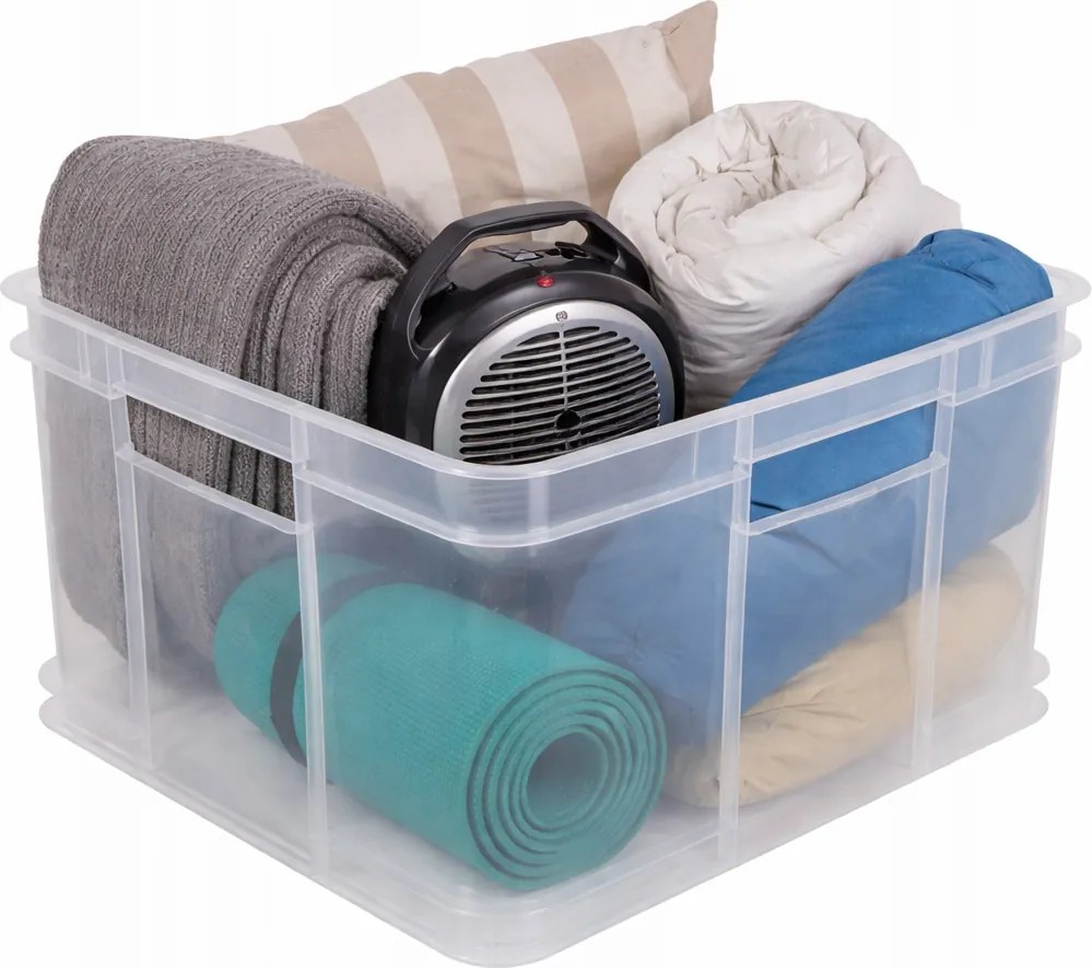 Keeeper Úložný box pro domácnost i dílnu, BRUNO XXL, 54L, 52 x 43 x 28 cm, transparentní