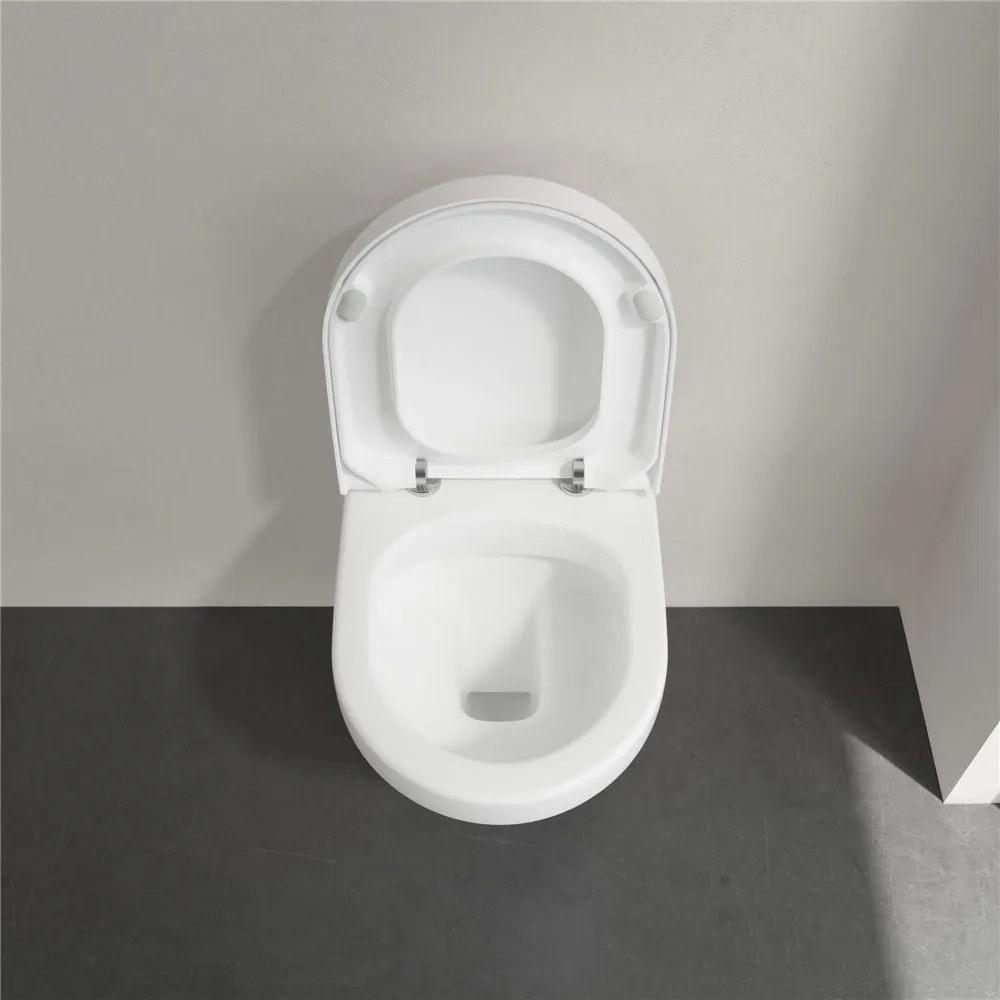 VILLEROY &amp; BOCH Architectura Compact závesné WC s hlbokým splachovaním bez vnútorného okraja, 350 x 480 mm, biela alpská, s povrchom AntiBac a CeramicPlus, 4687R0T2