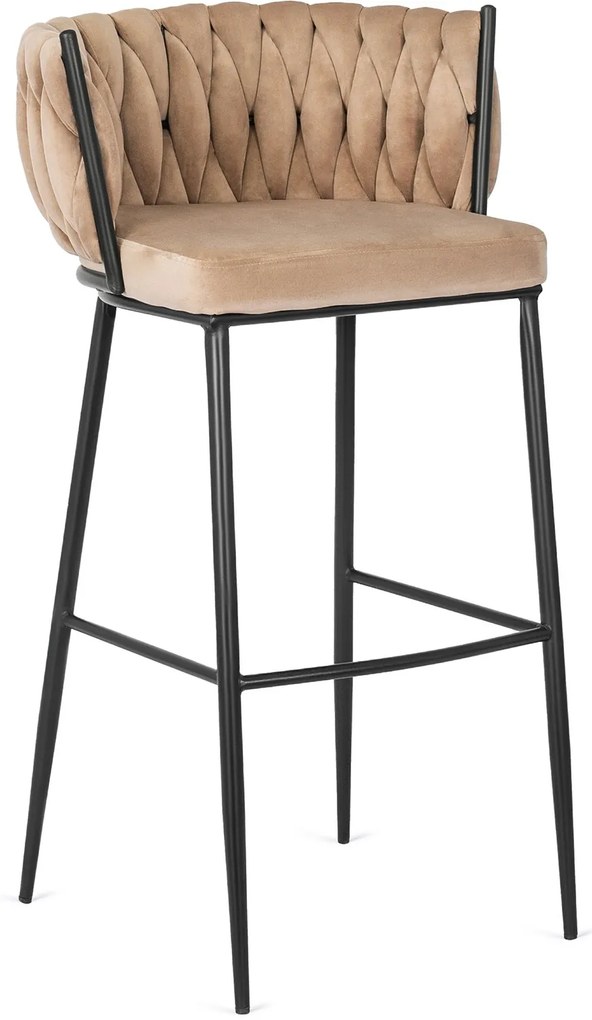 Barová stolička Flores 60 cm béžová/čierna