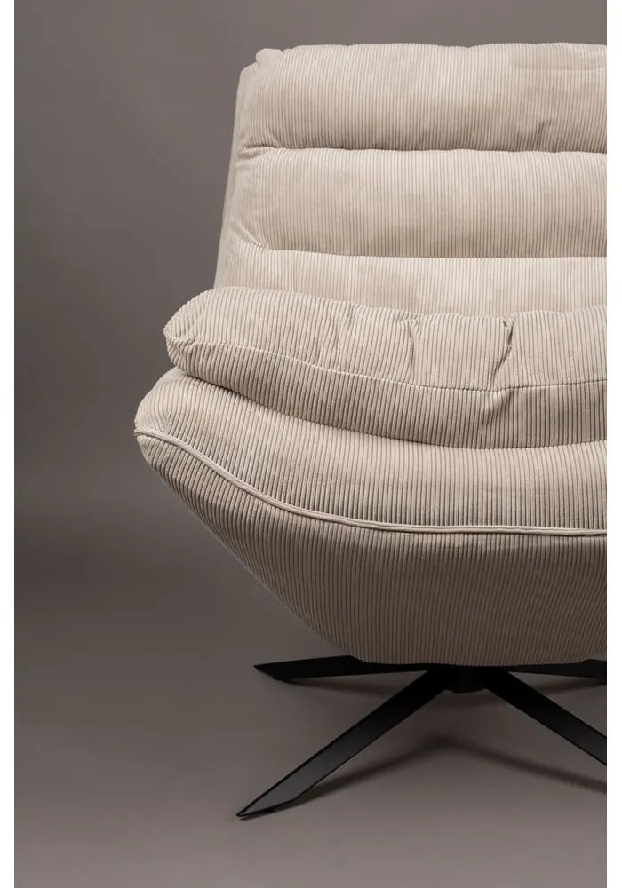 Biele zamatové kreslo Vince – Dutchbone