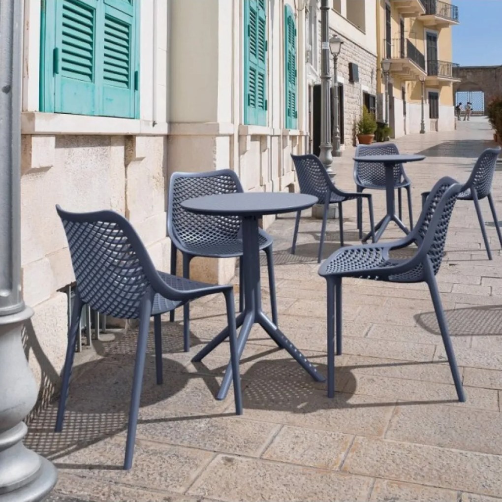 SKY FOLDING Ø60 sklopný záhradný stôl dark grey