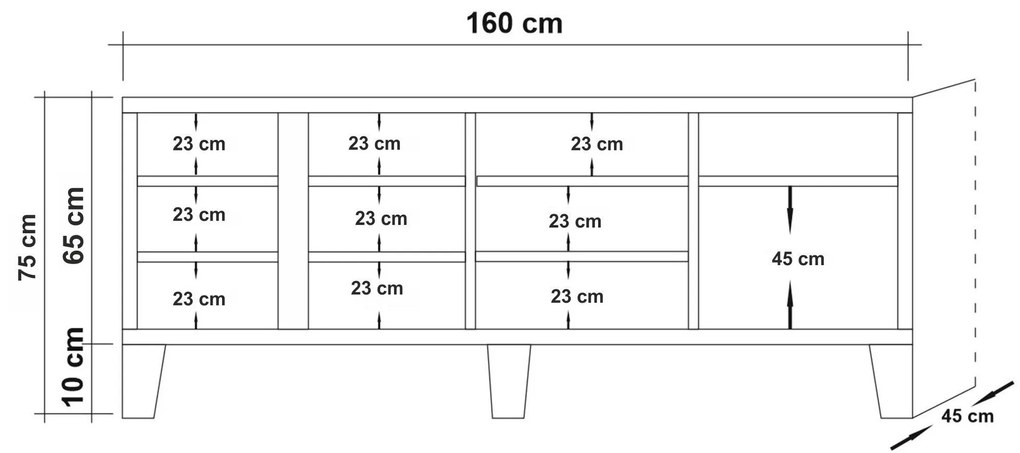 TV stolík/skrinka Merina 200 (atlantická borovica). Vlastná spoľahlivá doprava až k Vám domov. 1088762