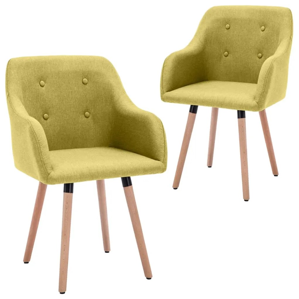 vidaXL Jedálenské stoličky 2 ks, zelené, látka