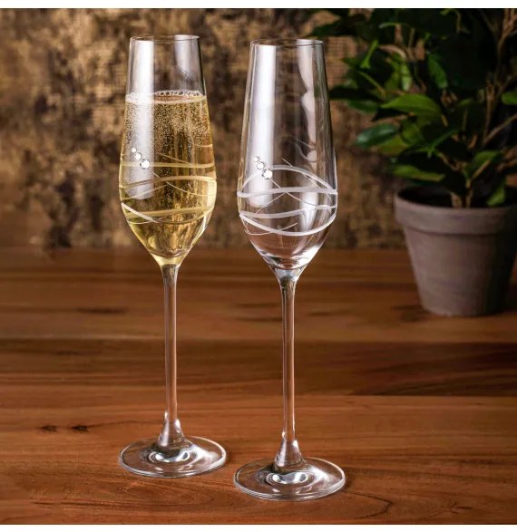 Dekorant Svadobné poháre na šampanské Venezia s kryštálmi Swarovski 230 ml 2KS
