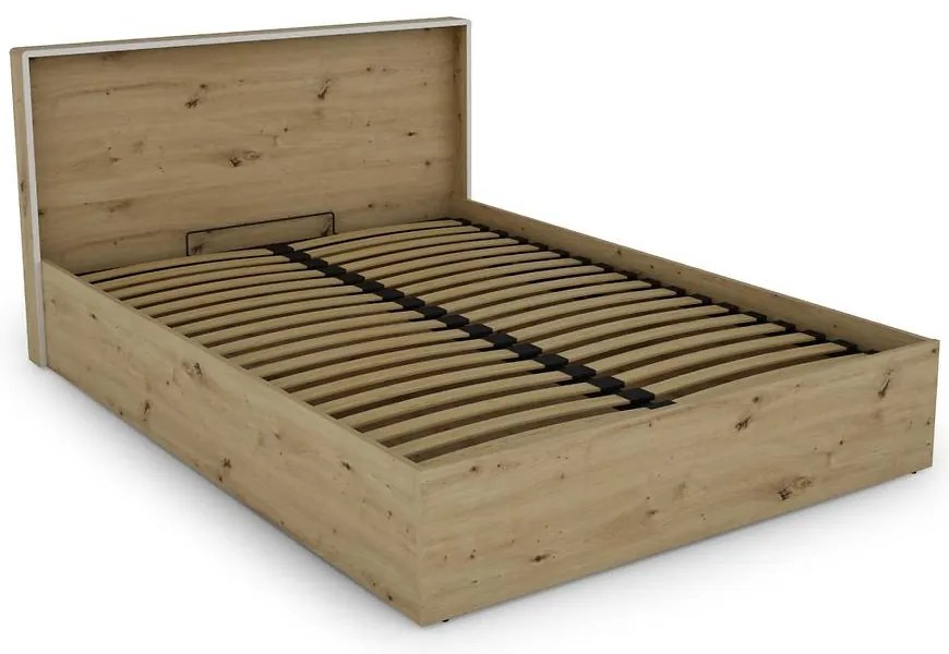 Posteľ Capannoli 140 dub artisan/biela