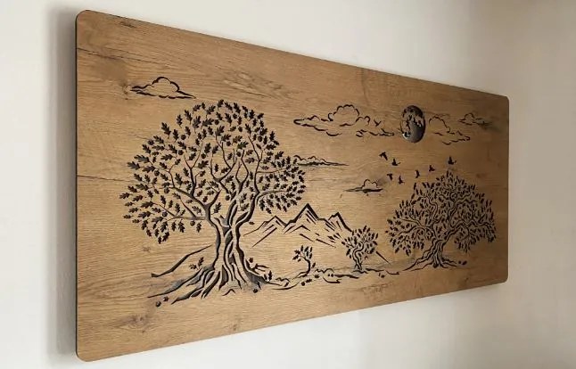 Podsvietený obraz na stenu Štyri stromy