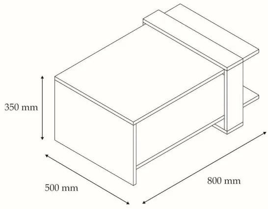 Konferenčný stolík OVA 35x80 cm hnedá/antracit