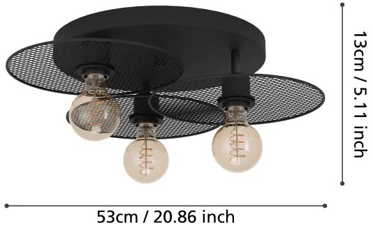Eglo 43728 - Stropné svietidlo IKESTON 3xE27/40W/230V
