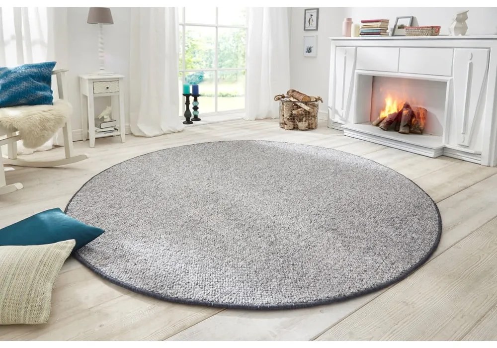 Sivý okrúhly koberec ø 200 cm Wolly – BT Carpet