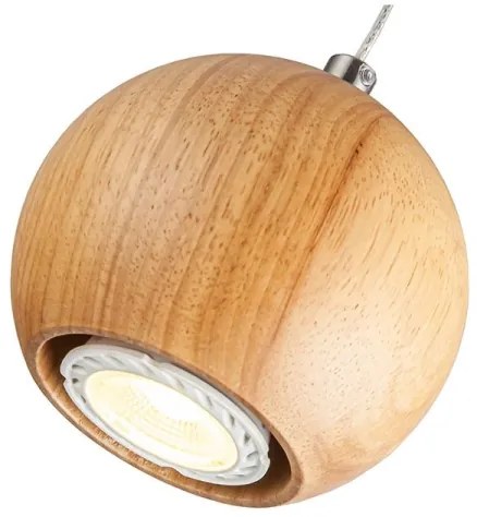 Závesný luster na lanku 1xGU10/10W/230V, priemer 11 cm, masív/jaseň