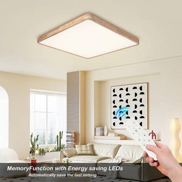 BRILAGI - Stmievateľné LED svietidlo WOODLINE SQUARE LED/100W/230V dub 80x80 cm + DO