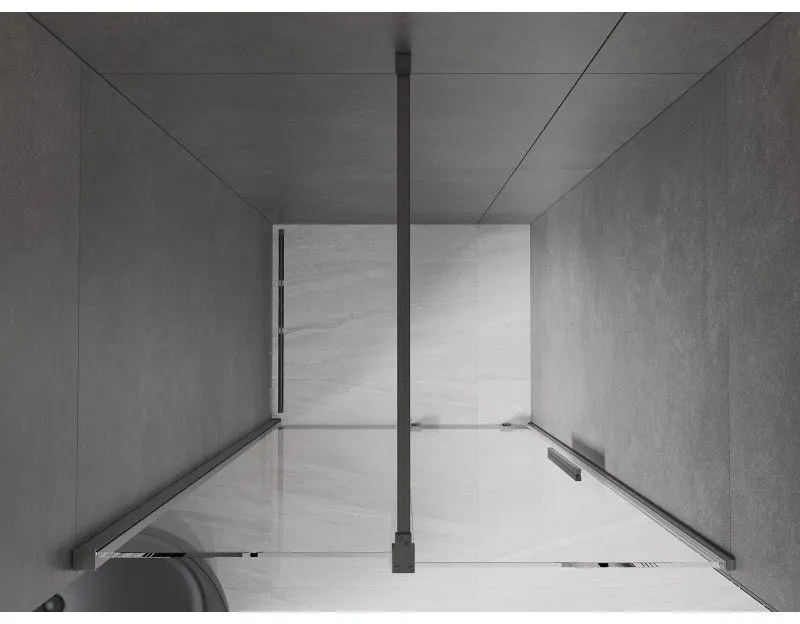 Mexen Velar, posuvné dvere do otvoru 100x200 cm, 8mm číre sklo, grafitová matná, 871-100-000-01-66