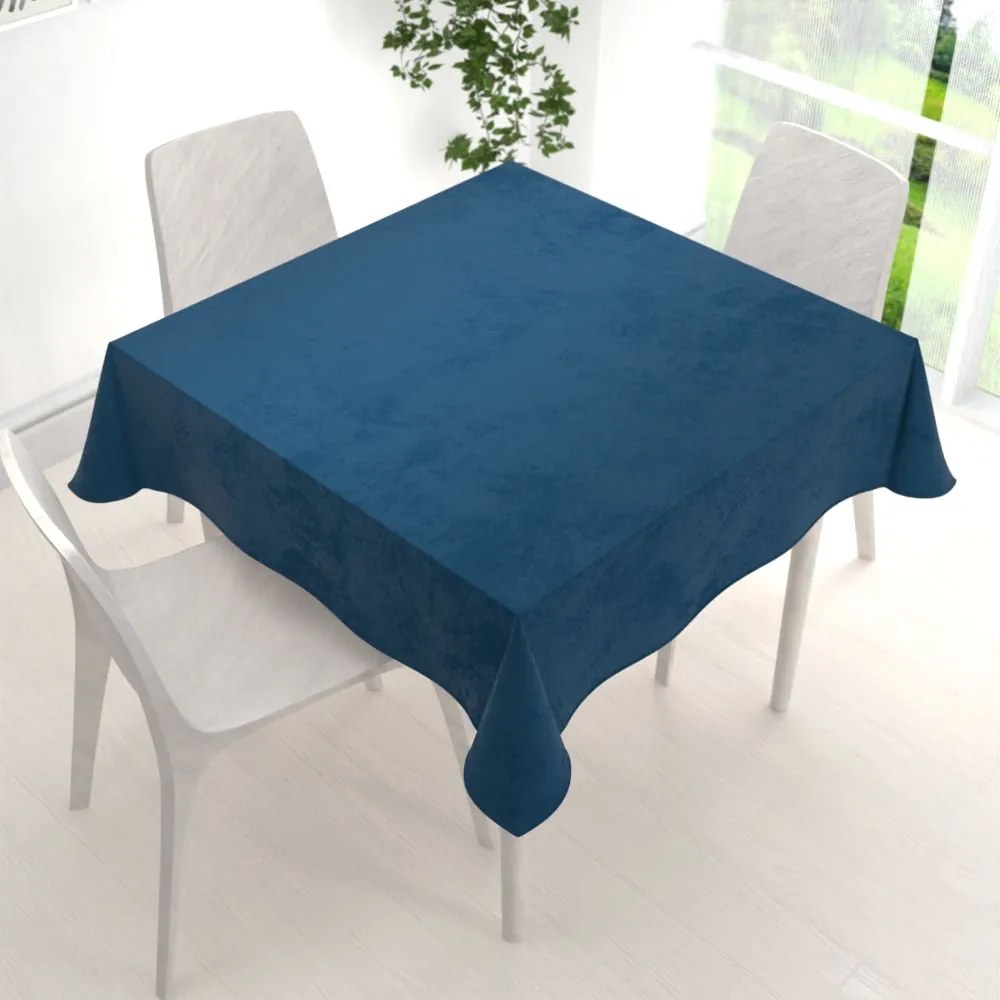 Biante Veľký zamatový štvorcový obrus Velvet Prémium SVP-001 Petrolejovo modrý 230x230 cm