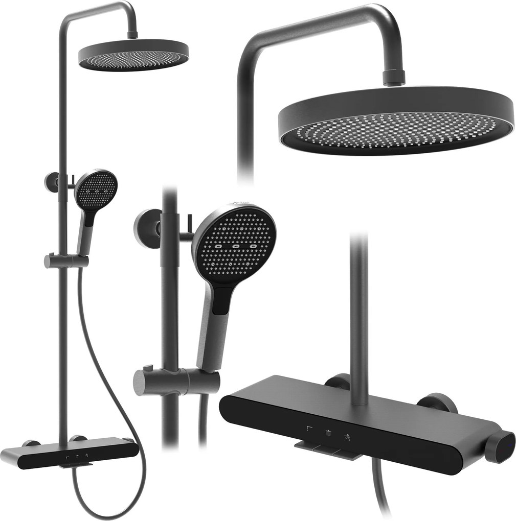 Rea Farel, sprchový set s vaňovým výtokom, grafitová matná, REA-P0352