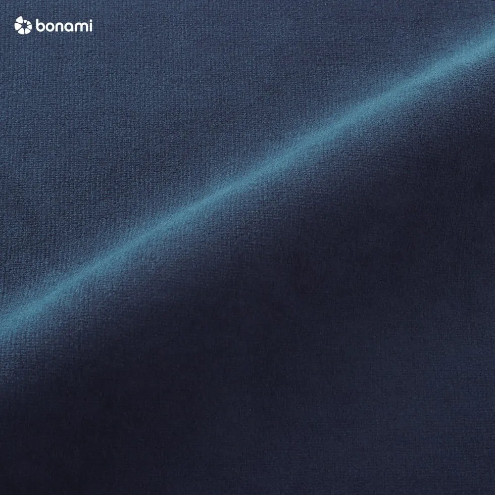 Tmavomodrá zamatová rozkladacia rohová pohovka Miuform Stylish Stan L, ľavý roh