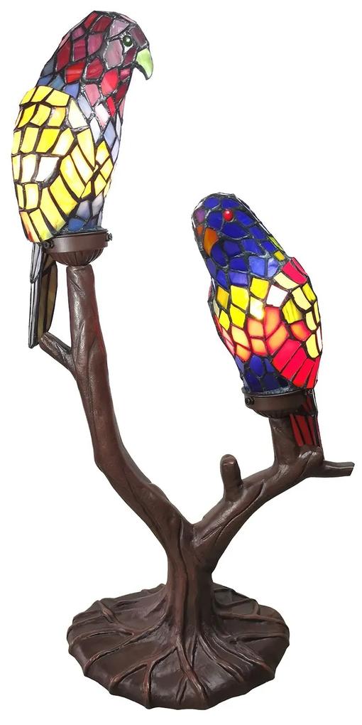 Stolná lampa Tiffany Parrots - 50*24*63 cm