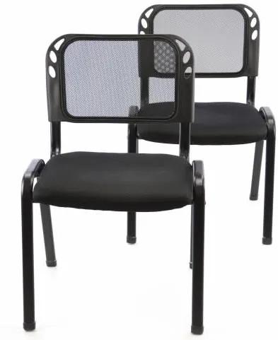 Sada stohovateľné kongresové stoličky 2 kusy - čierna