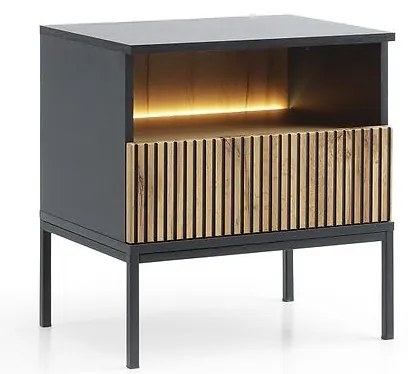 Nočný stolík Sento S54 čierna/dub wotan