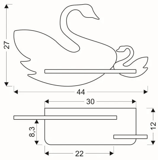 LED Detské nástenné svietidlo s poličkou SWAN LED/5W/230V