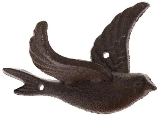 Vešiak vták liatina tmavohnedý 13,5×10×6,5cm