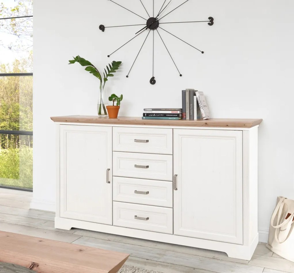 Komoda so zásuvkami Jasmin 165 cm, borovica/dub artisan