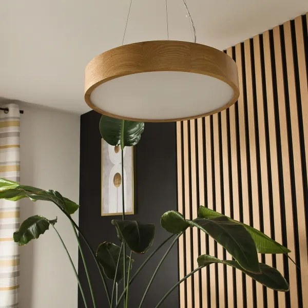 Brilagi - LED závesné svietidlo na lanku CARVALHO 3×E27/60W/230V, dub, Ø 47,5 cm