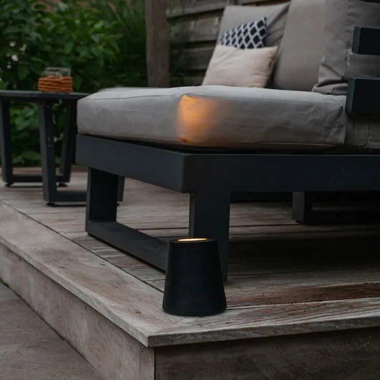 Moderné záhradné bodové svetlo čierne okrúhle IP65 - Lennard