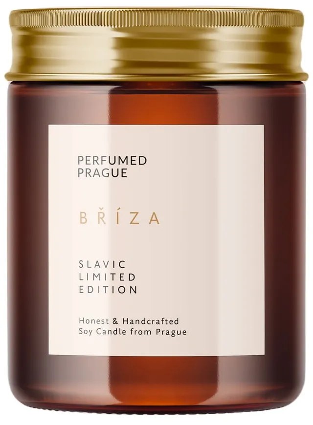 Sviečka zo sójového vosku s vôňou brezy Perfumed Prague, doba horenia 40 h