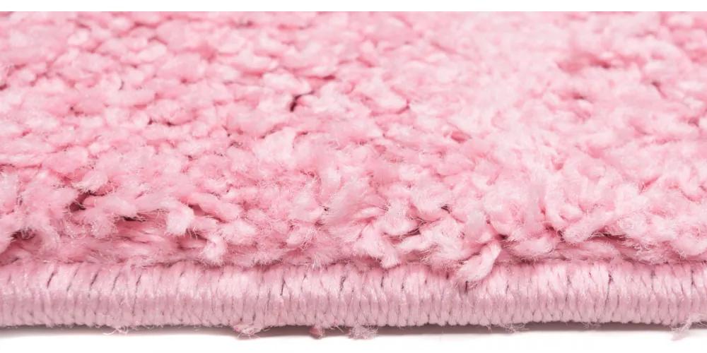 Kusový koberec Shaggy Parba ružový atyp 80x300cm