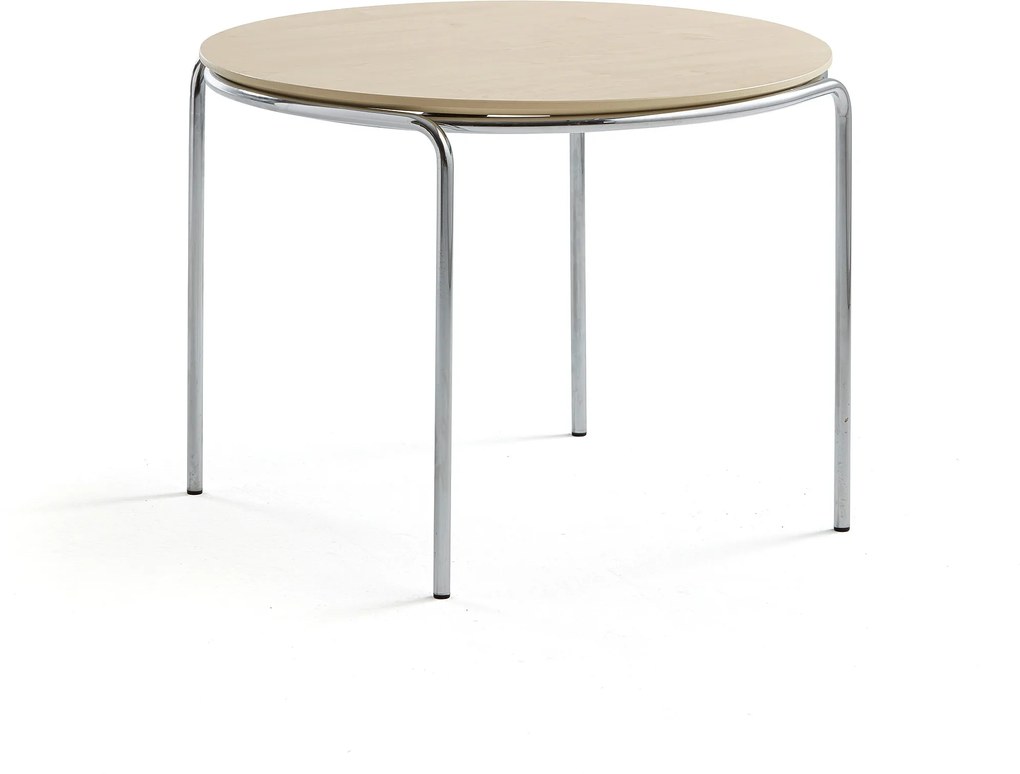 Konferenčný stolík Ashley, Ø770 x 530 mm, chróm, breza